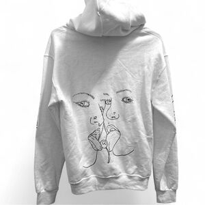 White Graphic Hoodie y2k designs soft